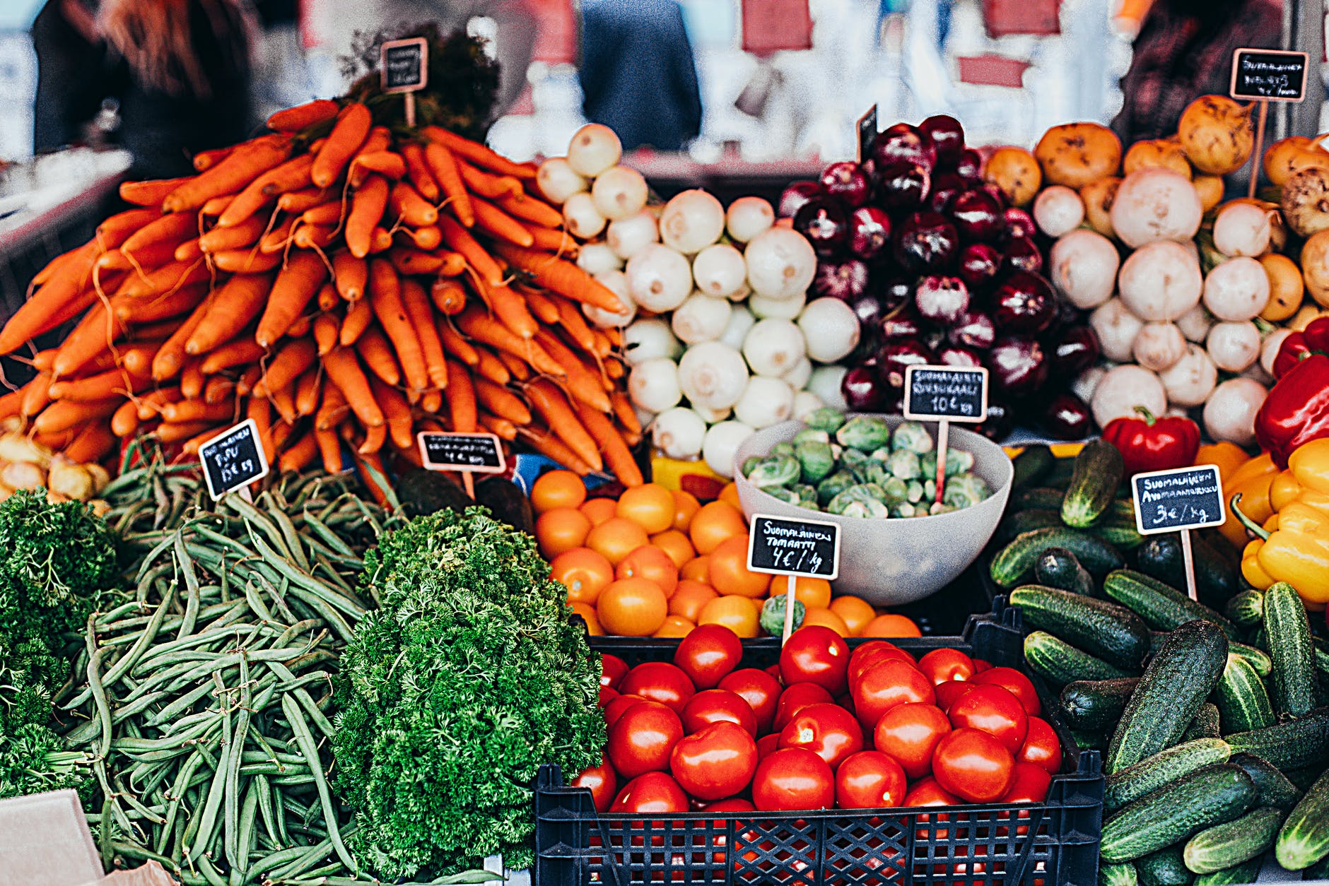 Variety of healthy vegetable snacks on display