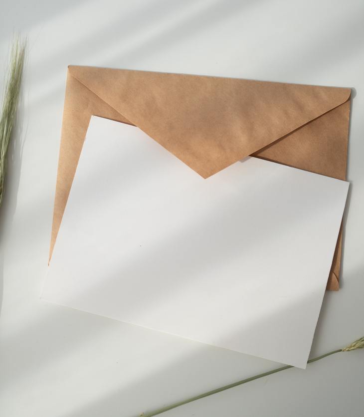 card and envelope for a handwritten card