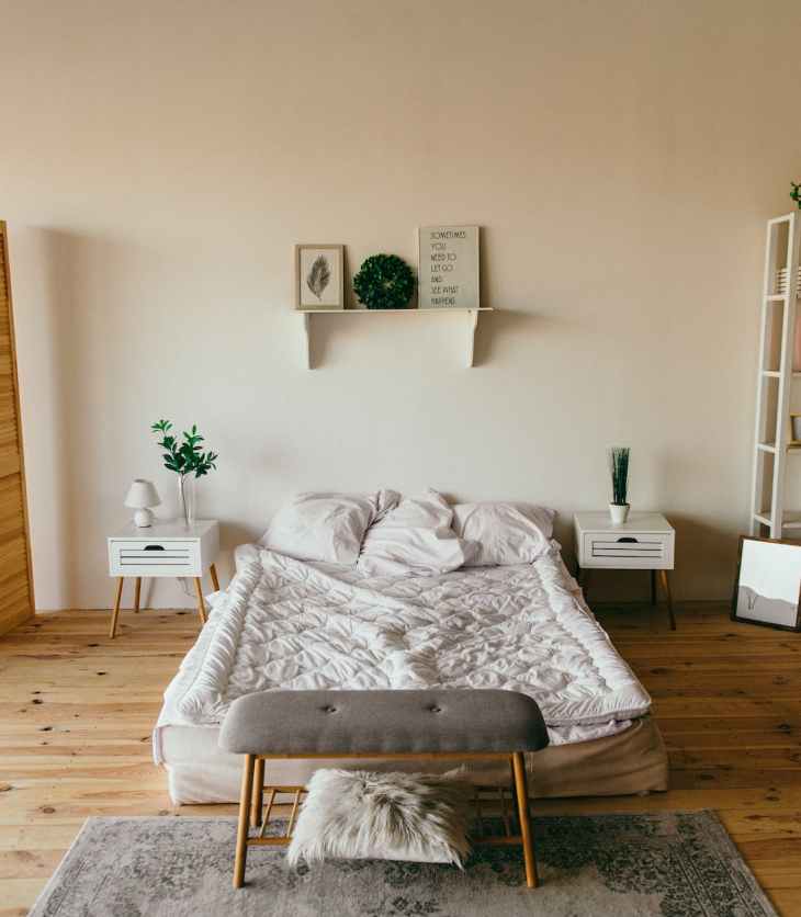 bedroom area with no people inside building