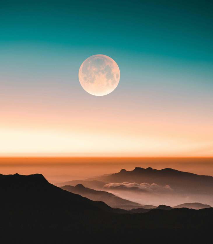 sun setting in the evening