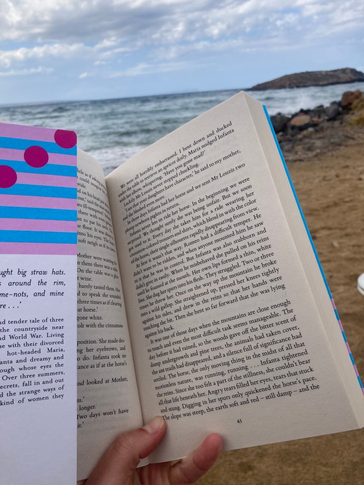 image of Margarita Liberaki's Three Summers with a beach in the background