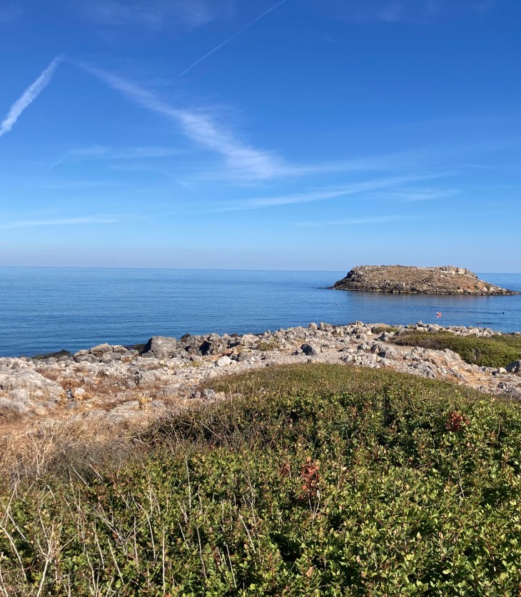 image of Crete with sea and blue sky